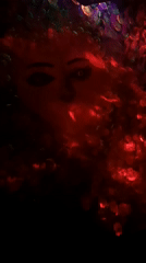 Illuminated face image observed with colorful lighting display