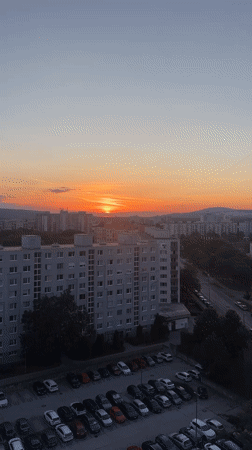 Dramatic orange sunset captivates Bratislava observers across city