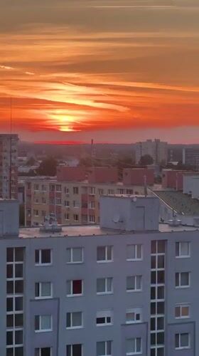 Dramatic orange sunset captivates Bratislava observers across city