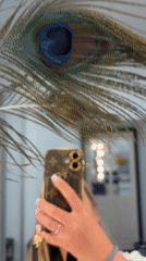 Beauty salon worker takes morning selfies in Perm studio