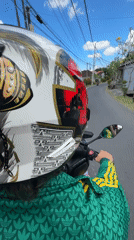 Early morning motorcycle riders captured in North Kuta streets