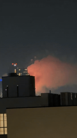 Late-night fireworks display illuminates New York City skyline