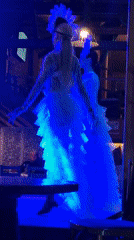 Costumed dance show at a Nesebar bar, July evening