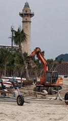 Construction equipment spotted on beach in Bai Chay Ward