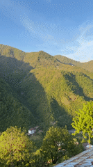 Mountain landscape documented from rooftop in rural Georgia