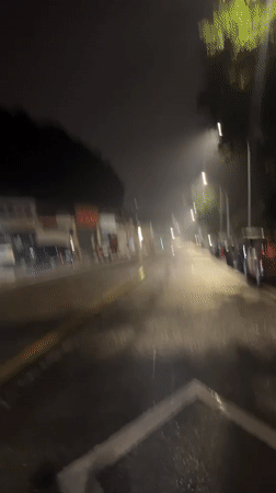 Rainy evening documented in Jiulongpo District, China