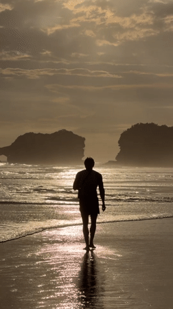 Morning beach scenes captured in Selemadeg, Indonesia