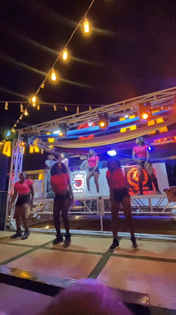 Late-night outdoor party and stage performances in Jos, Nigeria