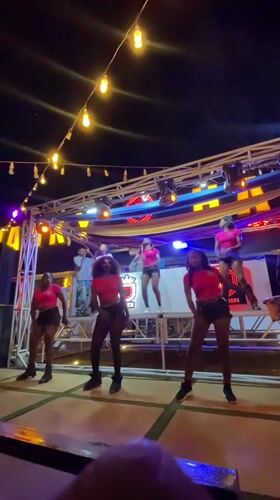 Late-night outdoor party and stage performances in Jos, Nigeria