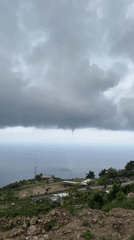 Waterspout and coastal scenes documented near Brazilian castle ruins