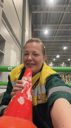 Russian warehouse workers documented during morning shift operations