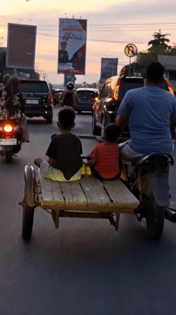 Sidecar ride through Lhokseumawe streets