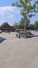 Morning activity around Pasar Klewer market plaza, Surakarta
