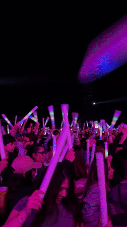 Paris Hilton DJs at outdoor music festival in Mexico City