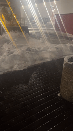 Nighttime snow removal operations continue in Lupanovo, Russia