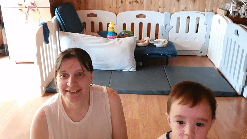 Mother and child captured in quiet home moment