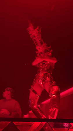 Elaborate costume performance lights up a Bali nightclub.