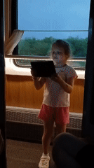 Tablet selfie moment aboard a train near Abdulino, Russia