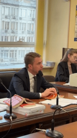 Formal proceeding observed in Kyiv courtroom setting