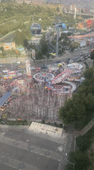 Cable car ride captured over La Paz amusement park