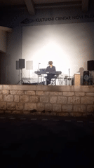 Live keyboard performance at Novi Pazar's Cultural Center