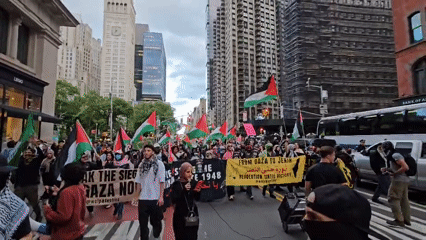 Pro-Palestinian demonstration marches through New York City streets