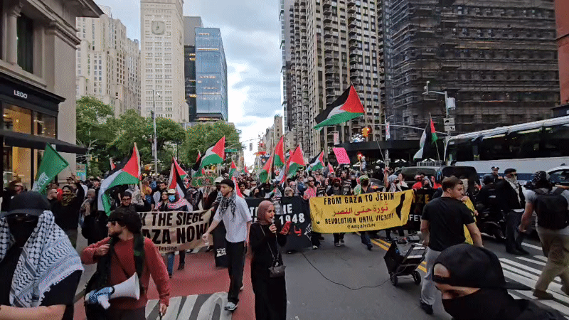 Pro-Palestinian demonstration marches through New York City streets