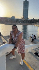 Sunny afternoon along Barcelona's Port Olímpic waterfront
