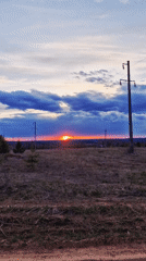 Sunset observed over rural Russian landscape near Otchor