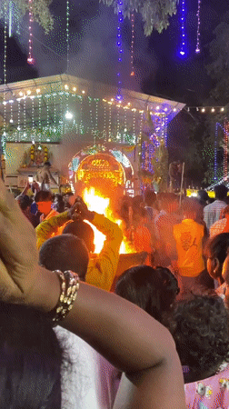 Religious fire ceremony draws crowds in Vellore, India