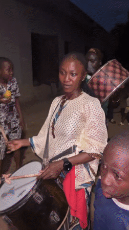 Community drumming session draws youth in Andaha, Nigeria