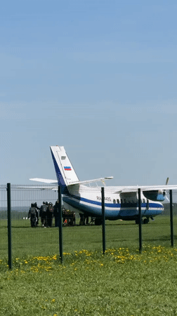 Small aircraft spotted on grass fields in Bogorodsk
