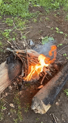 Woman documents lakeside bonfire outing in Chaikovsky, Russia