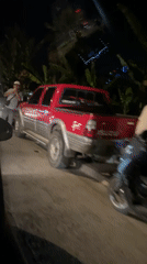 Nighttime street scenes recorded from moving car in Davao City