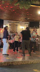 Lively dinner and dancing at a Karlovo restaurant, Bulgaria