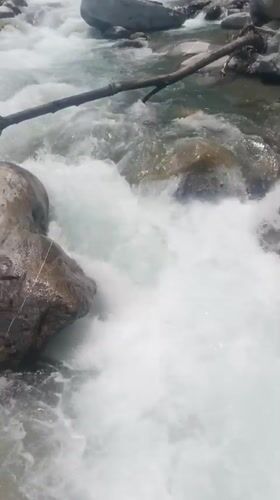 Morning riverside walk documented in Old Manali mountain town