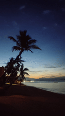 Dusk beach scene documented in Baan Mae Nam, Thailand