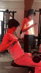 Young men work out at Chongqing gym facility