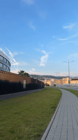 Evening scenes documented across Olympic venues in Sirius, Russia