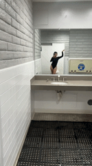 Late night LA moments: restroom selfie and poolside relaxation