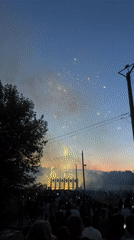 Evening fireworks display draws crowds in Chaikovsky, Russia