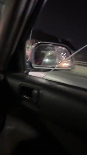 Night drive recorded from passenger seat in Lagos