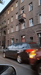 Evening drive-by footage captures routine Tallinn street scenes