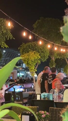 Evening lights and fountains illuminate Alanya Turkey nightlife