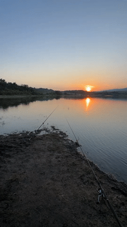 Sunset captured on video at Bulgarian lake
