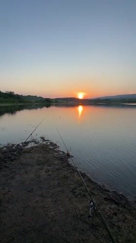 Sunset captured on video at Bulgarian lake