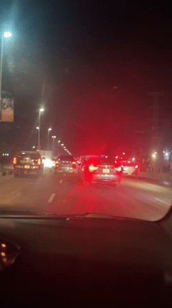 Nighttime traffic congestion observed in Igboefon, Nigeria