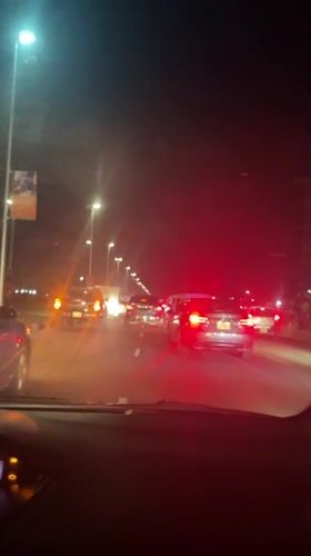 Nighttime traffic congestion observed in Igboefon, Nigeria