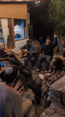 Musical jam session draws group to outdoor patio in Haini