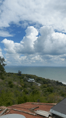 Storm approaches Bulgarian coastal town Osenovo, multiple views captured